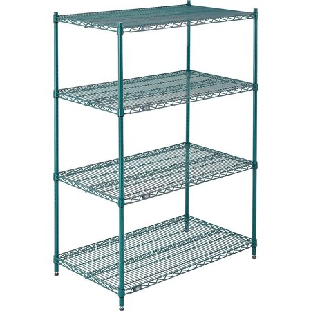 NEXEL Wire Shelving, Green Epoxy, 72W X 18D X 86H 18728G